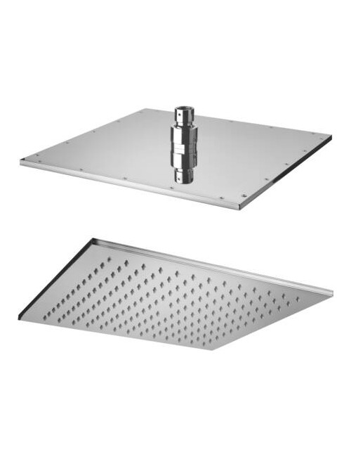Soffione 300x300 Quadro SYNCRO KING in metallo consnodo 1/2" nero opaco