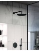 Soffione D300 Tondo MASTER KING in metallo con snodo 1/2" nero opaco